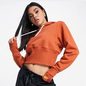 NIKE Orange Hoodie with Cinched Waistband